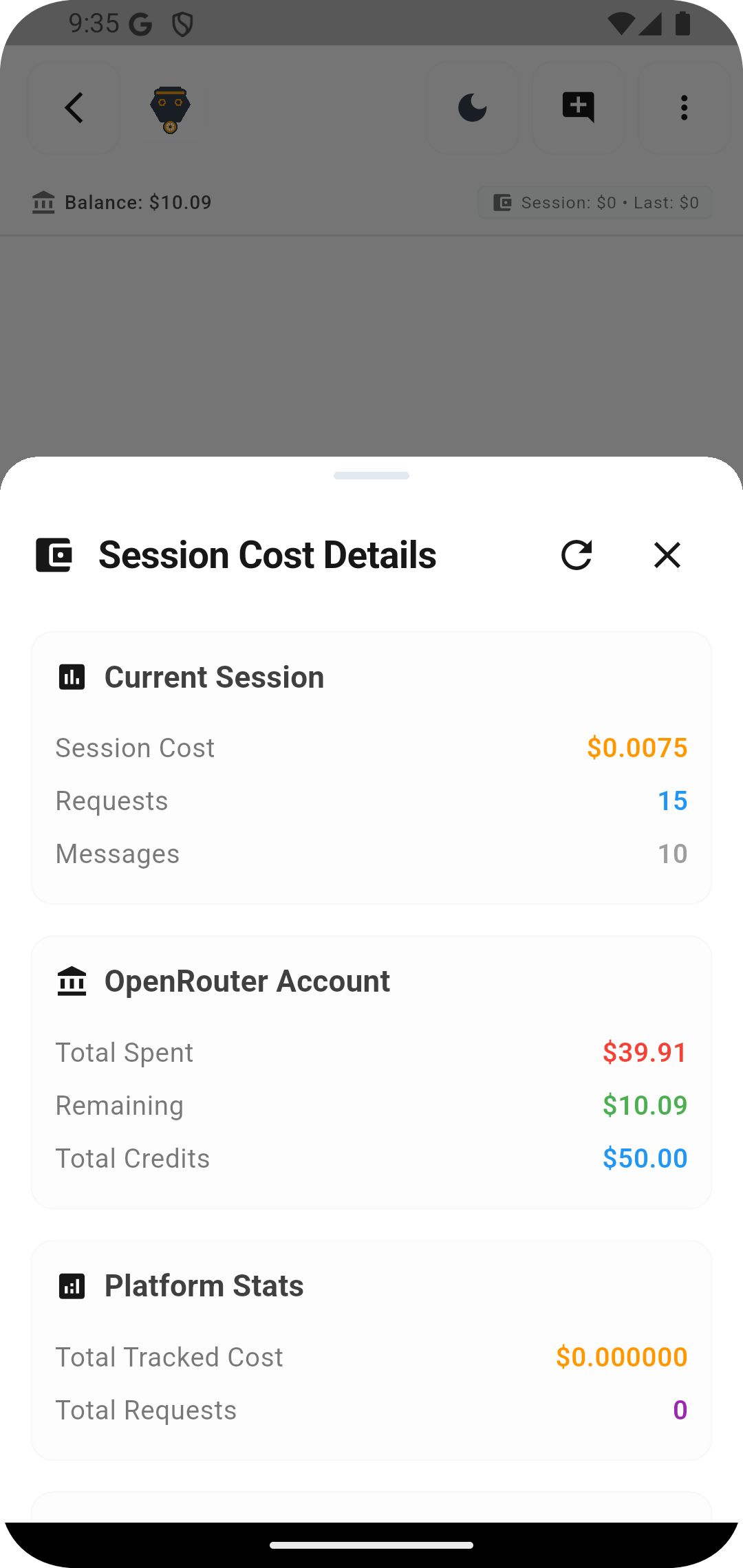 Usage Analytics Interface